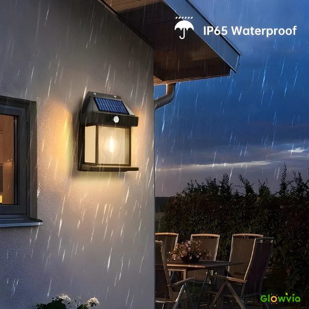 Glowvia Solar Wall Light - 3 Smart Modes, Motion Sensor, Auto-On at Night | Waterproof Outdoor Lamp for Doors & Porches